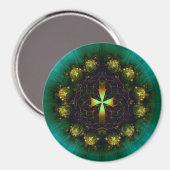 Aimant Mandala de la Croix Verte (Recto/Verso)