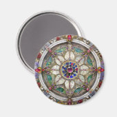 Aimant Mandala de rubis, d'améthyste, de saphir et de per (Recto/Verso)
