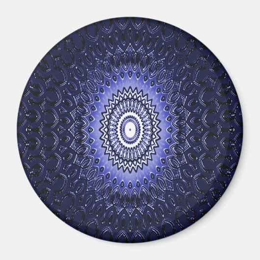 Aimant Mandala en bleu..... (Devant)