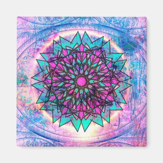 Aimant Mandala en verre Pastel (Devant)