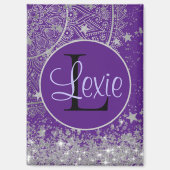 Aimant Mandala enchanteur avec étoiles d'argent sur viole (Recto)