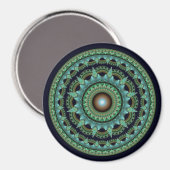 Aimant Mandala étoile fractale brillante (Recto/Verso)