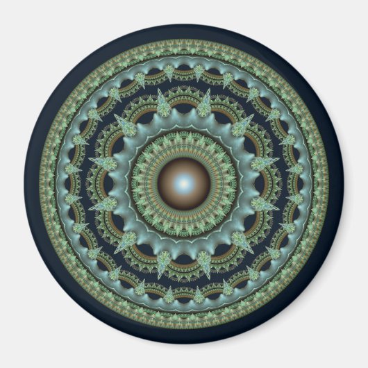 Aimant Mandala étoile fractale brillante (Devant)