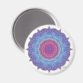 Aimant Mandala feuille de fleurs violettes (Recto/Verso)