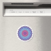 Aimant Mandala feuille de fleurs violettes (In Situ (Lave-vaisselle))