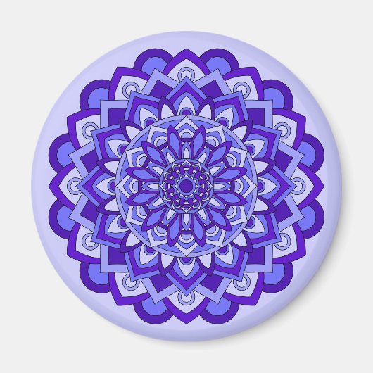 Aimant Mandala Floral Violet (Devant)