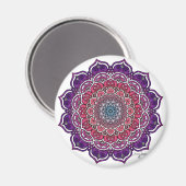 Aimant Mandala Florale rose-pourpre (Recto/Verso)