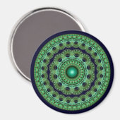 Aimant Mandala fractal rond de fée orné (Recto/Verso)