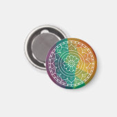 Aimant Mandala india fleur boho hippie design classique (Recto/Verso)