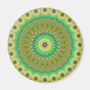 Aimant Mandala jaune de fleur