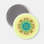 Aimant Mandala jaune vert | faites votre propre arrière - (Recto/Verso)