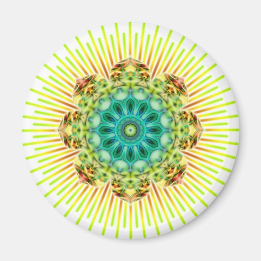 Aimant Mandala jaune vert | faites votre propre arrière - (Devant)