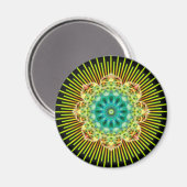 Aimant Mandala jaune vert | noir (Recto/Verso)