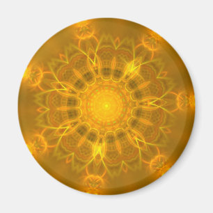 Aimant Mandala Lace Lines Arrière - plan jaune doux et c