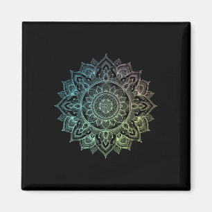 Aimant Mandala Lotus Zen Art Boho Bouddha Botanique Succu