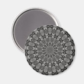 Aimant Mandala monochrome (Recto/Verso)