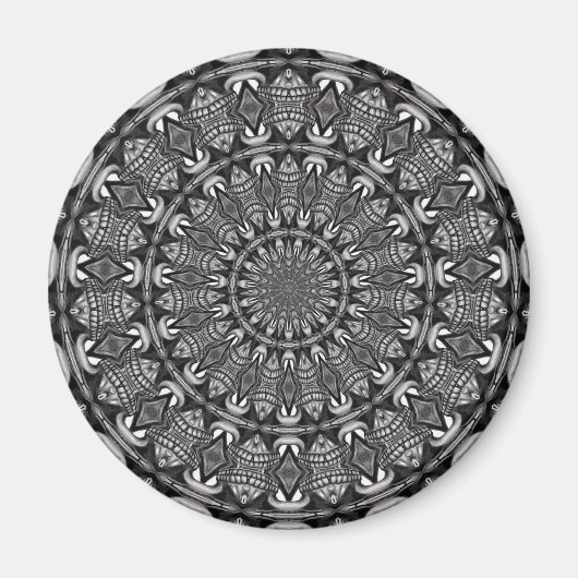 Aimant Mandala monochrome (Devant)
