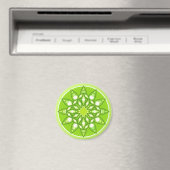 Aimant Mandala motif dans les tons vert citron (In Situ (Lave-vaisselle))