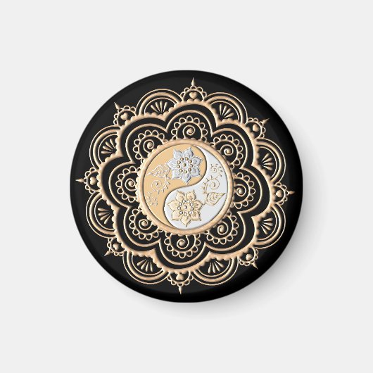 Aimant Mandala or et argent (Devant)