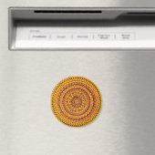 Aimant Mandala orange couleur Art original (In Situ (Lave-vaisselle))