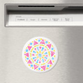 Aimant Mandala Pink Blue Yellow Pride drapeau (In Situ (Lave-vaisselle))