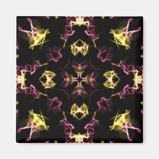 Aimant Mandala rose et jaune éblouissant (Devant)