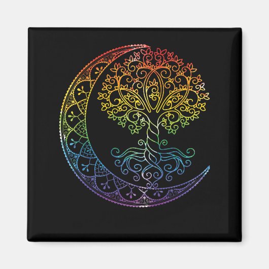 Aimant Mandala Tree of Life Style tatouage (Devant)