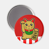 Aimant Maneki Neko : Chat à chance doré (Recto/Verso)