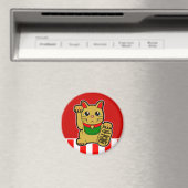 Aimant Maneki Neko : Chat à chance doré (In Situ (Lave-vaisselle))