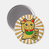 Aimant Maneki Neko : Chat chanceux d'or (Recto/Verso)