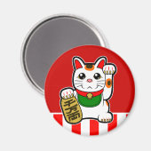 Aimant Maneki Neko : Chat Chanceux Japonais (Recto/Verso)