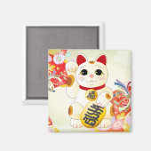 Aimant Maneki Neko Chat japonais Fortune (Recto/Verso)