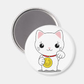 Aimant Maneki Neko - Chat Lucky Blanc (Recto/Verso)