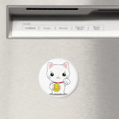Aimant Maneki Neko - Chat Lucky Blanc (In Situ (Lave-vaisselle))