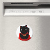 Aimant Maneki Neko noir sur un tapis rouge (In Situ (Lave-vaisselle))