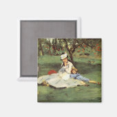 Aimant Manet Impressionniste Français Famille Jardin Pein (Recto/Verso)