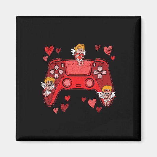 Aimant Manette de jeu vidéo Cœur Saint-Valentin Mignon (Devant)