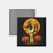 Aimant Manette de jeu vidéo de squelette d'Halloween B (Recto/Verso)