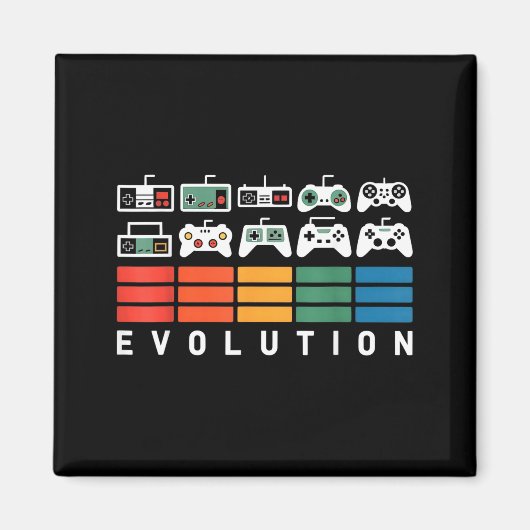 Aimant Manette de jeu vidéo Évolution 80s 90s Rétro Gami (Devant)