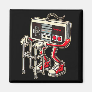 Aimant Manette de jeu vidéo rétro avec déambulateur drôle