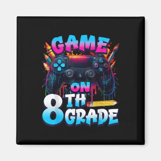 Aimant Manette Game On 8e année premier jour d'école B (Devant)