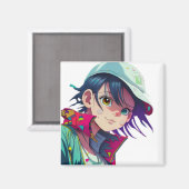 Aimant manga pop art amants pop amants dessin animé (Recto/Verso)