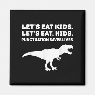 Aimant Mangeons les enfants Dinosaur T-rex Dino Ponctuati