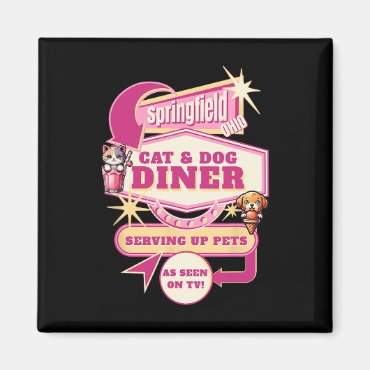 Aimant Manger des animaux Springfield Ohio Funny Cats Chi (Devant)