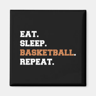Aimant Manger. Dormir. Ballon de basket. Répéter. t Fun q