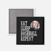 Aimant Manger Dormir Baseball Répéter Entraîneur Équipe J (Recto/Verso)