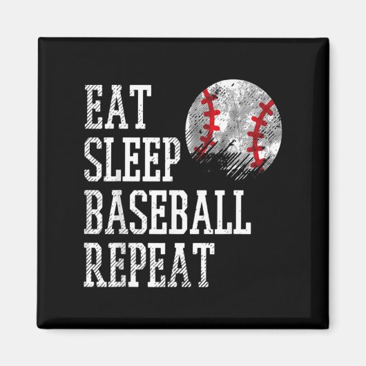 Aimant Manger Dormir Baseball Répéter Entraîneur Équipe J (Devant)