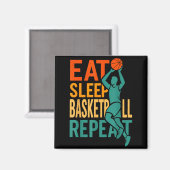 Aimant Manger dormir basketball répéter (Recto/Verso)