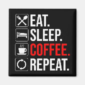 Aimant Manger. Dormir. Café. Recommencer (Devant)
