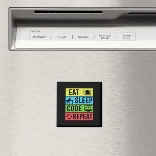 Aimant Manger Dormir Code Répéter Drôle Programmation Ret (In Situ (Lave-vaisselle))